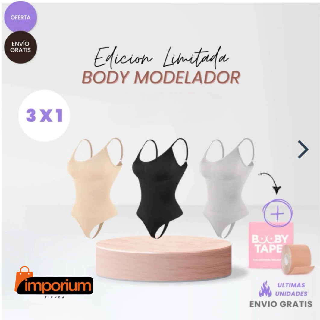 3 X 1 BODY MODELADOR + BOOB TAPE DE REGALO - IMPORIUM