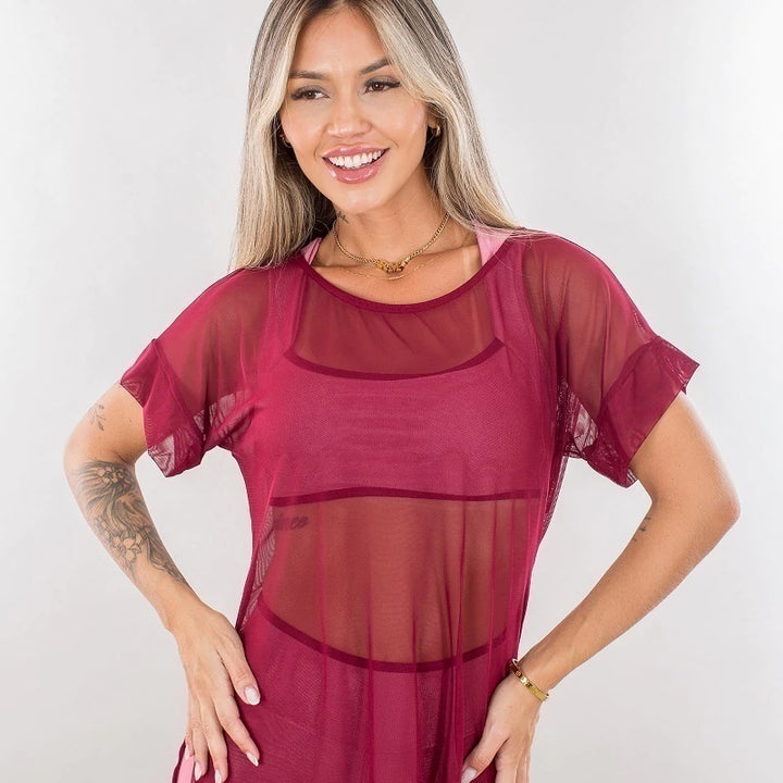 Blusa Meia Manga Tule