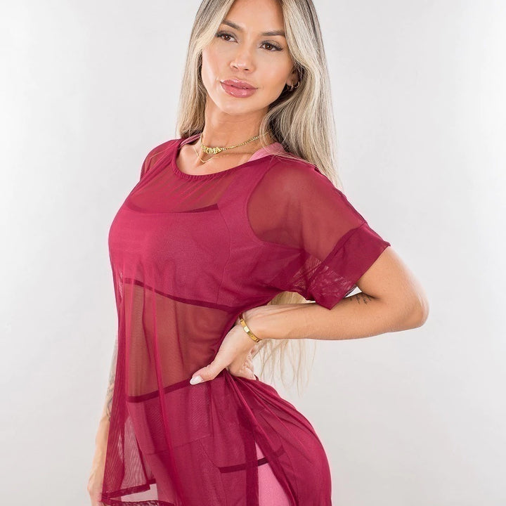Blusa Meia Manga Tule